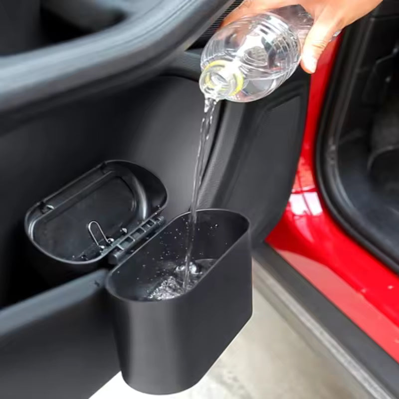 Cubo de basura para coche, caja de almacenamiento colgante para basura de vehículo, cubo de basura cuadrado negro, accesorios de Interior de coche