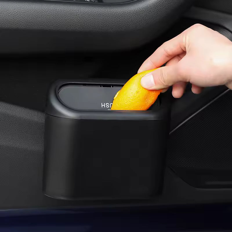 Cubo de basura para coche, caja de almacenamiento colgante para basura de vehículo, cubo de basura cuadrado negro, accesorios de Interior de coche