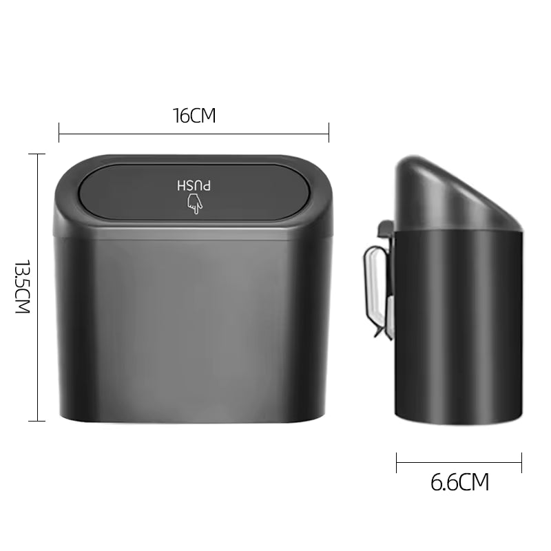 Cubo de basura para coche, caja de almacenamiento colgante para basura de vehículo, cubo de basura cuadrado negro, accesorios de Interior de coche