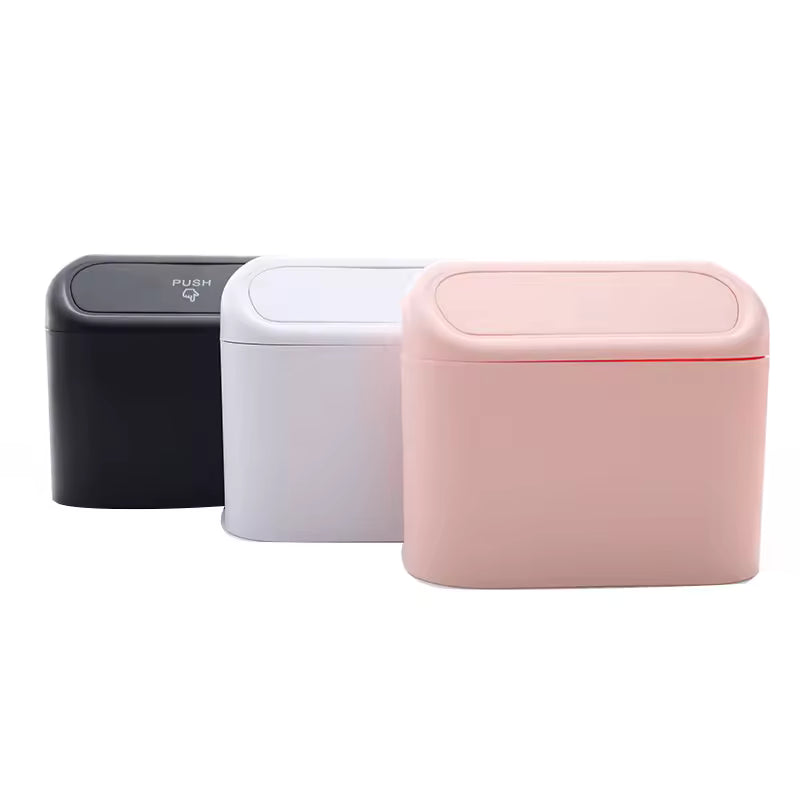 Cubo de basura para coche, caja de almacenamiento colgante para basura de vehículo, cubo de basura cuadrado negro, accesorios de Interior de coche